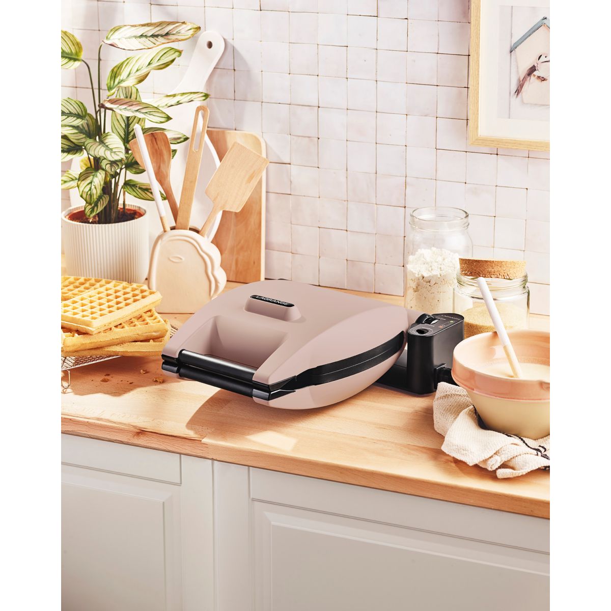 Gaufrier premium gaufres mineral G gris, LAGRANGE