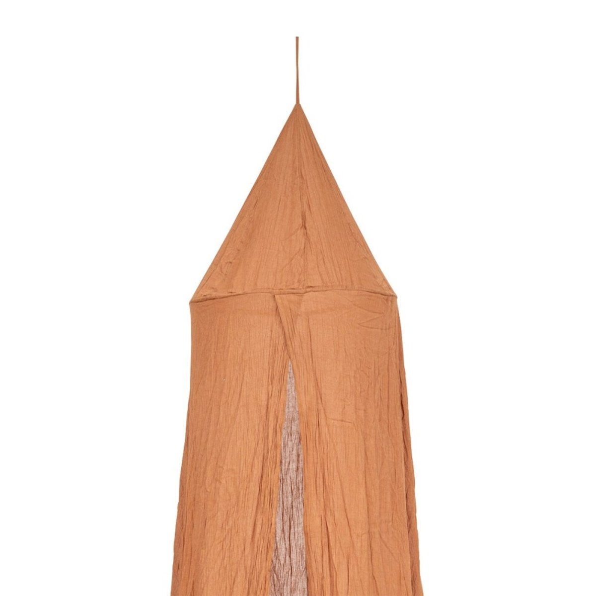 Ciel de lit double gaze de coton noisette orange, ATMOSPHERA