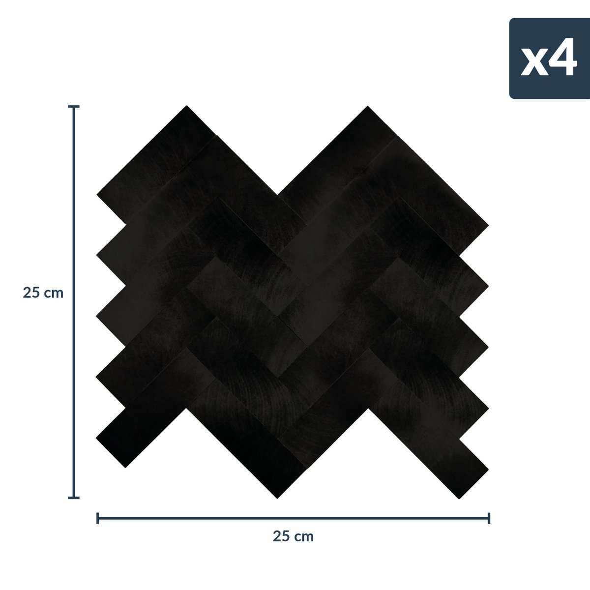 Crédence adhésive murale 3D - Effet chevron 4 pièces couleur unique, DOUCEUR D'INTÉRIEUR