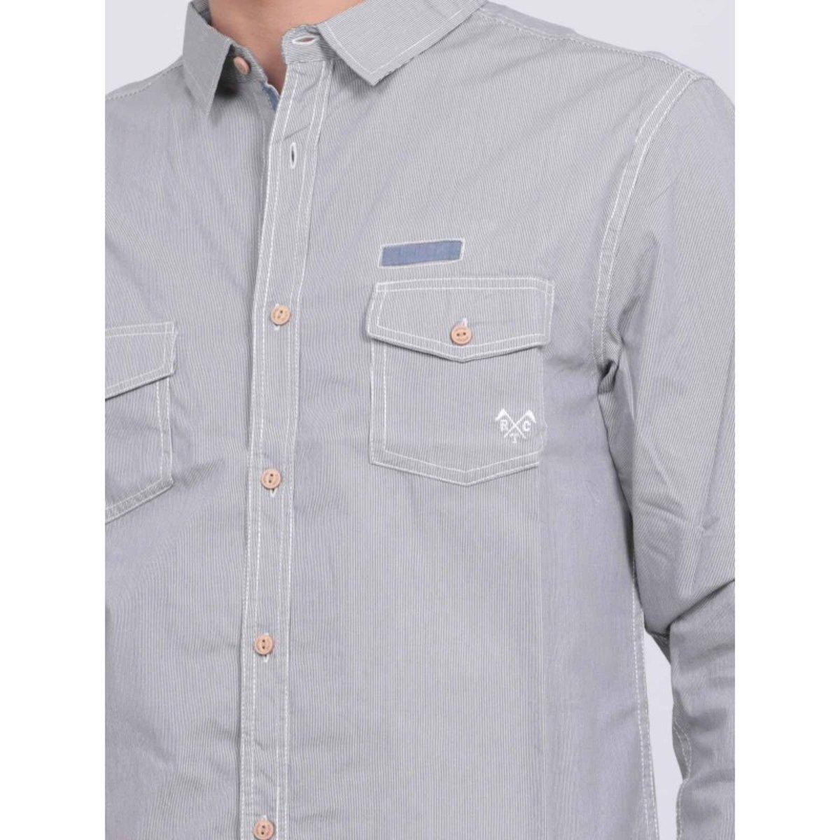 Chemise Manches Longues Pur Coton Telwis gris, RITCHIE