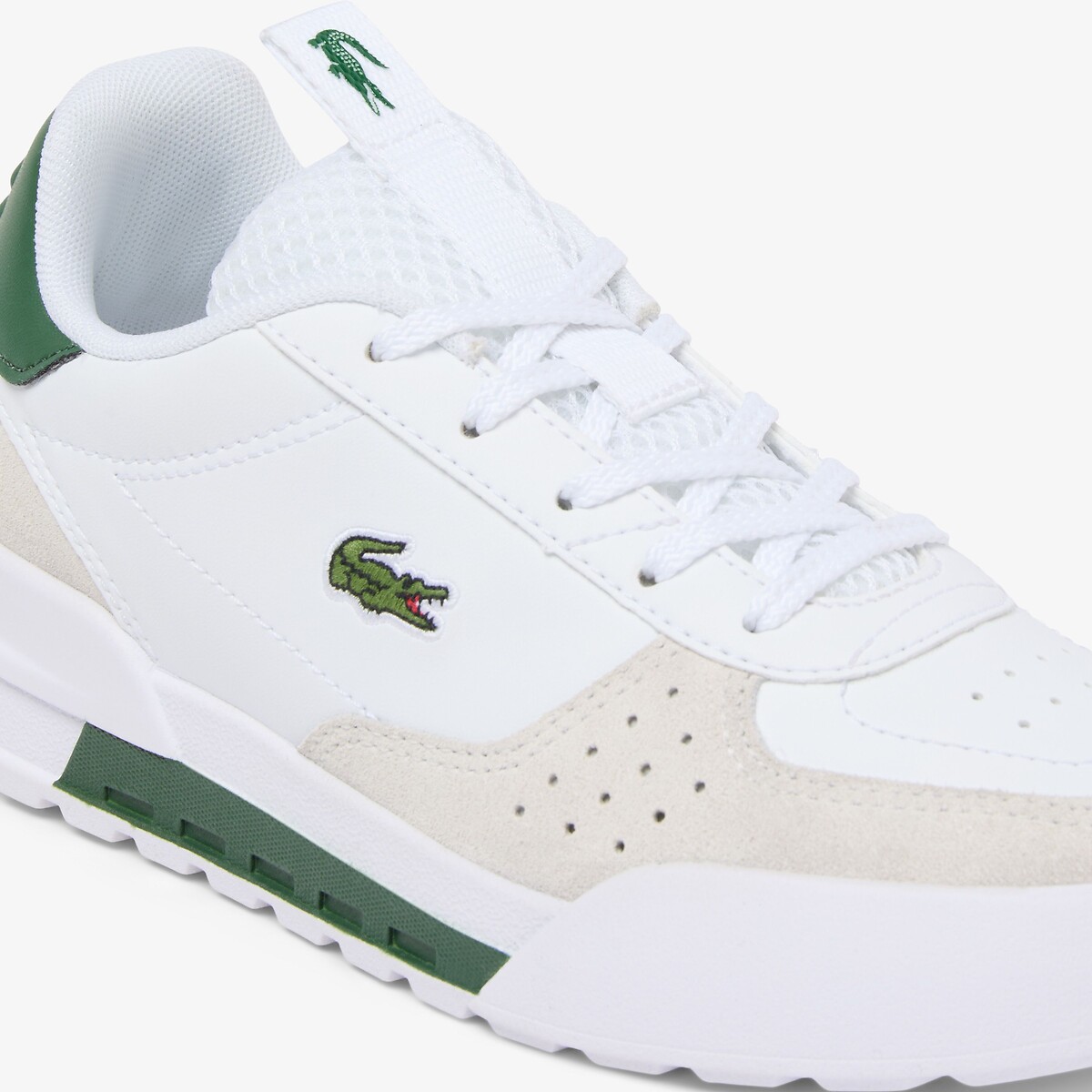 Niedrige Sneaker mit elastischen Schnürsenkeln, SLAM BREAK weiss/beige/grün, LACOSTE