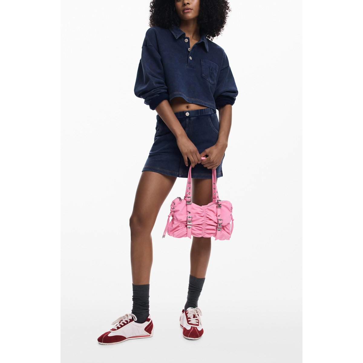 Sac moyen à boucles en nylon rouge, DESIGUAL