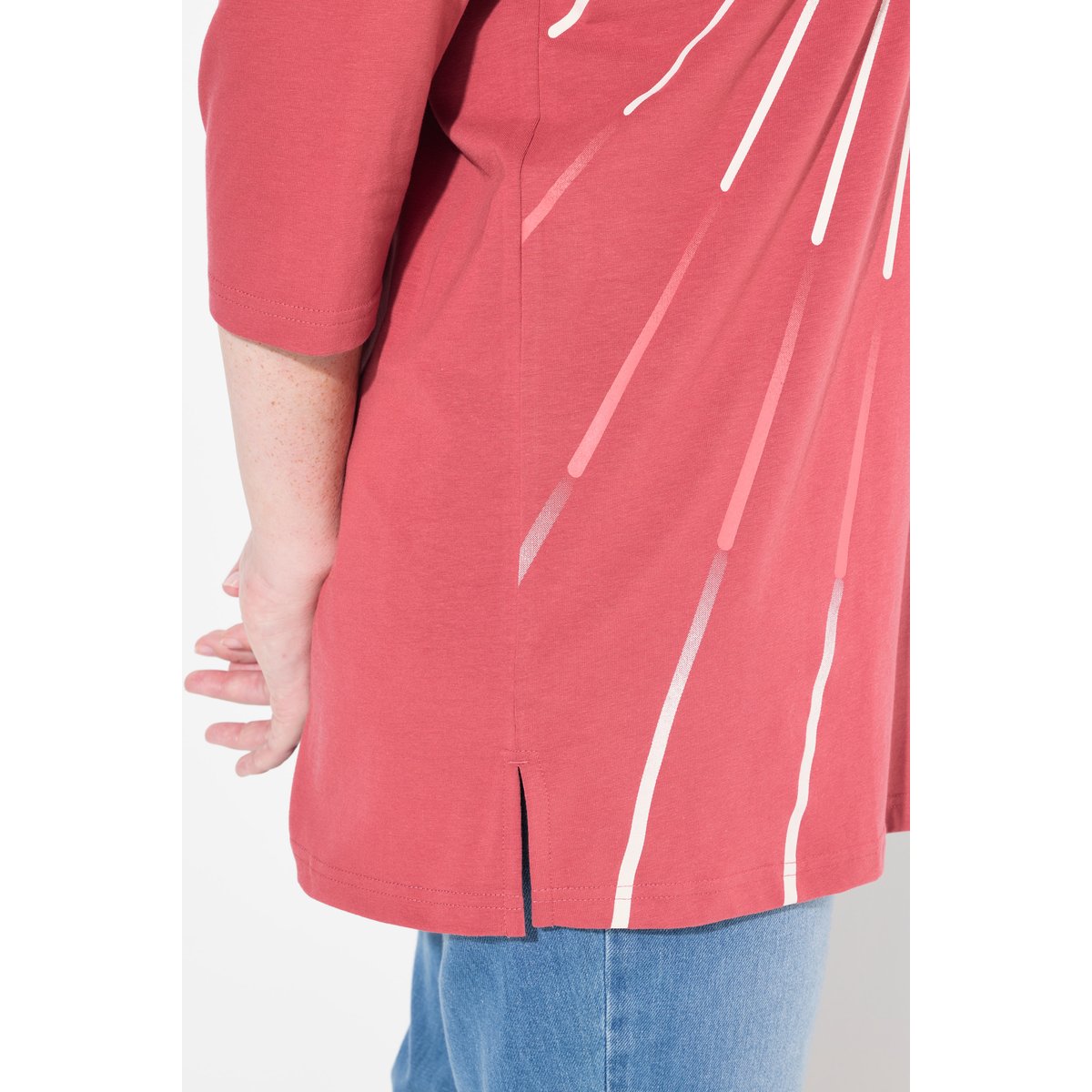 T-shirt oversize en coton bio framboise, ULLA POPKEN