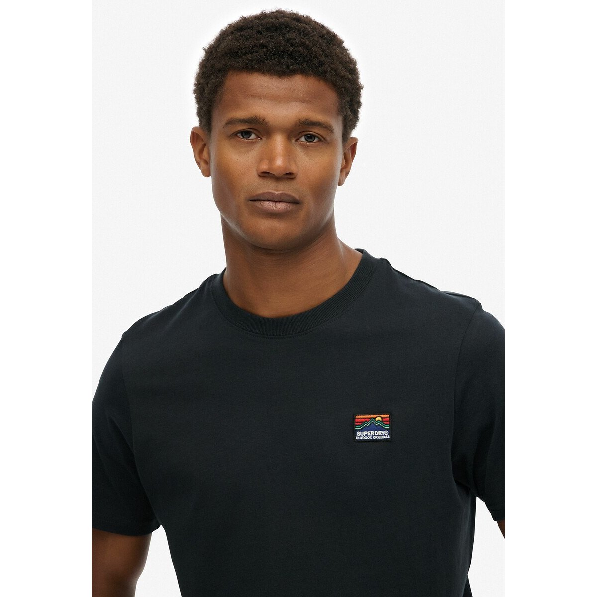 T-shirt brodé Great Outdoors bleu marine, SUPERDRY