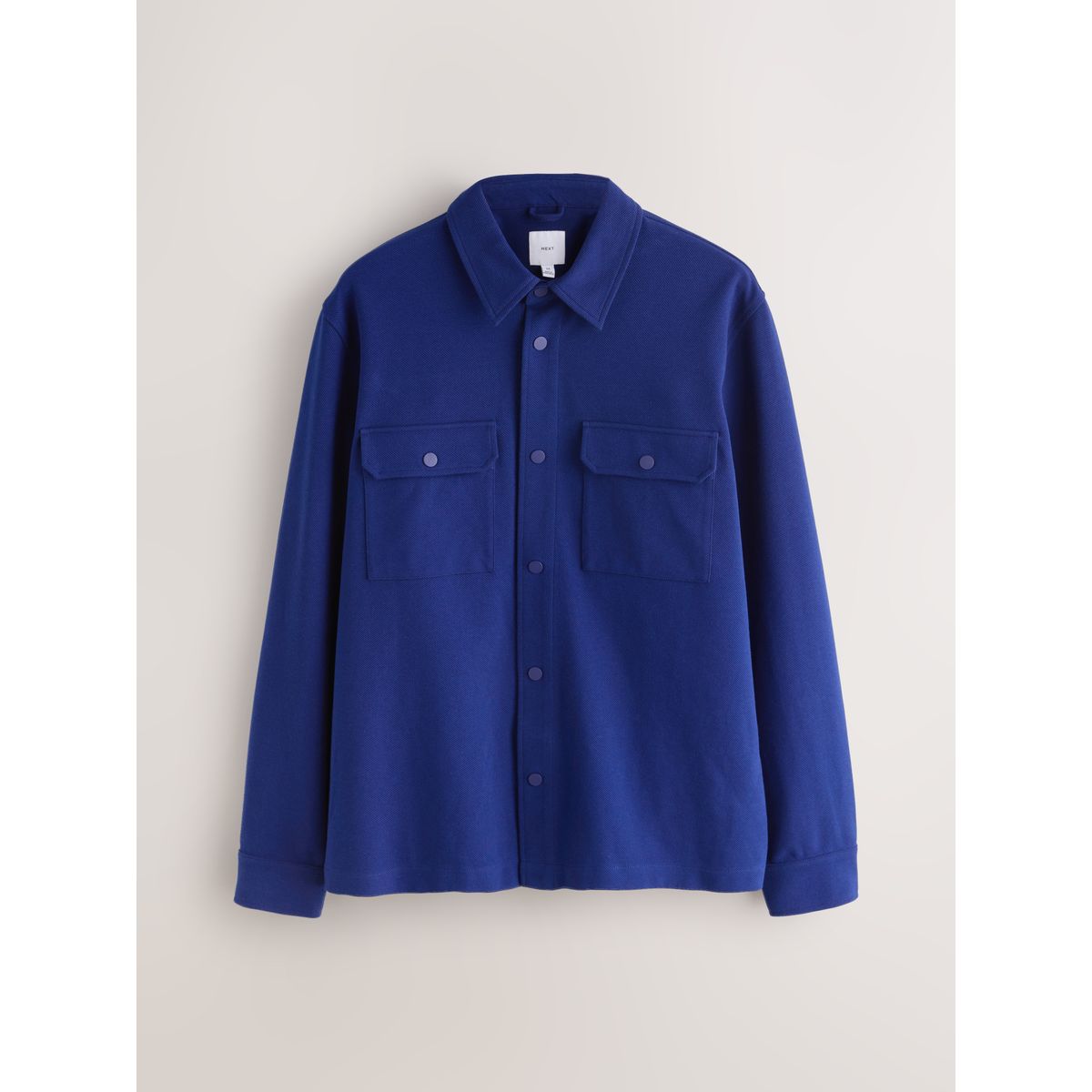 Veste-chemise à pressions en sergé de jersey bleu cobalt, NEXT
