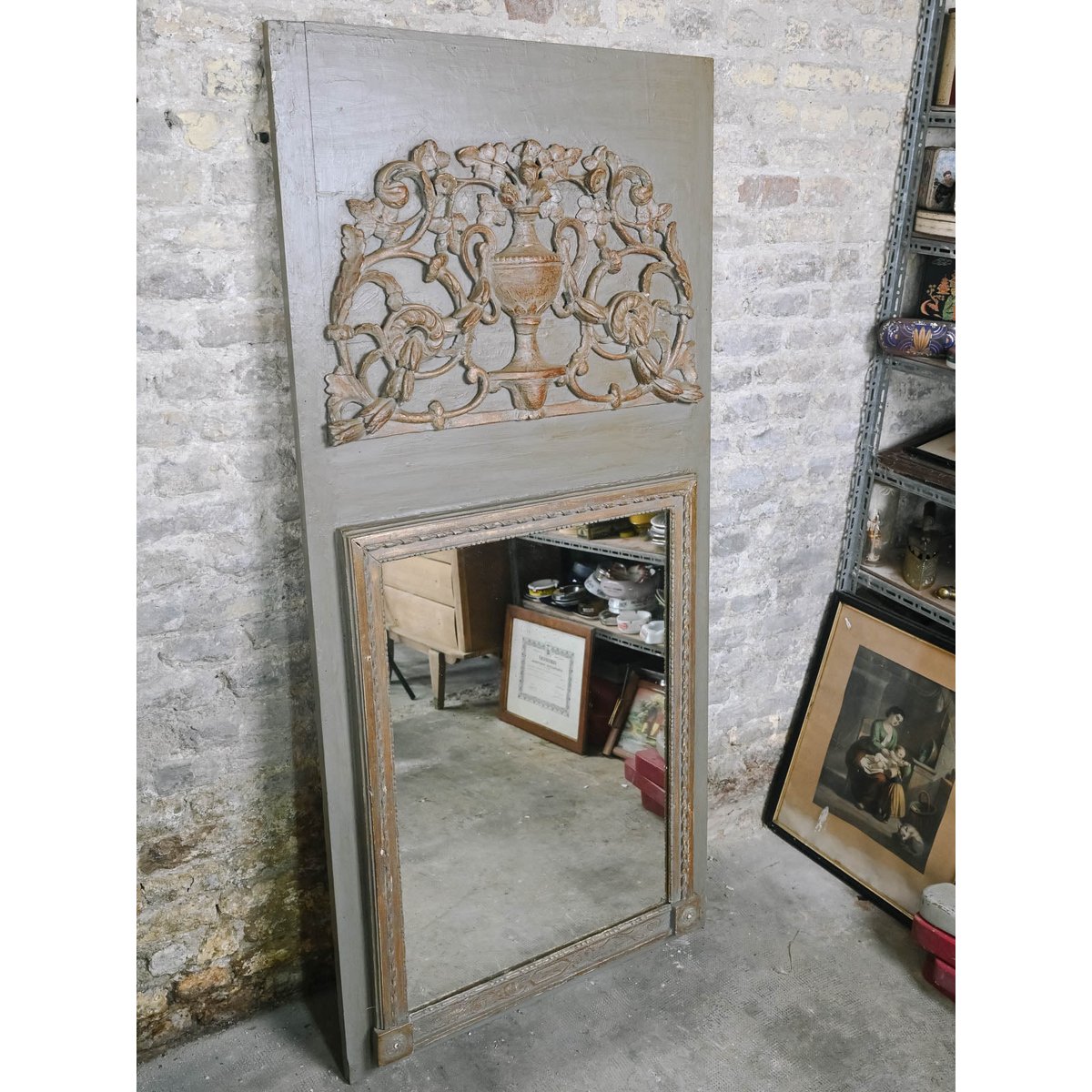 Miroir trumeau Georges N°1412 - Bon état gris, DEBONGOUT