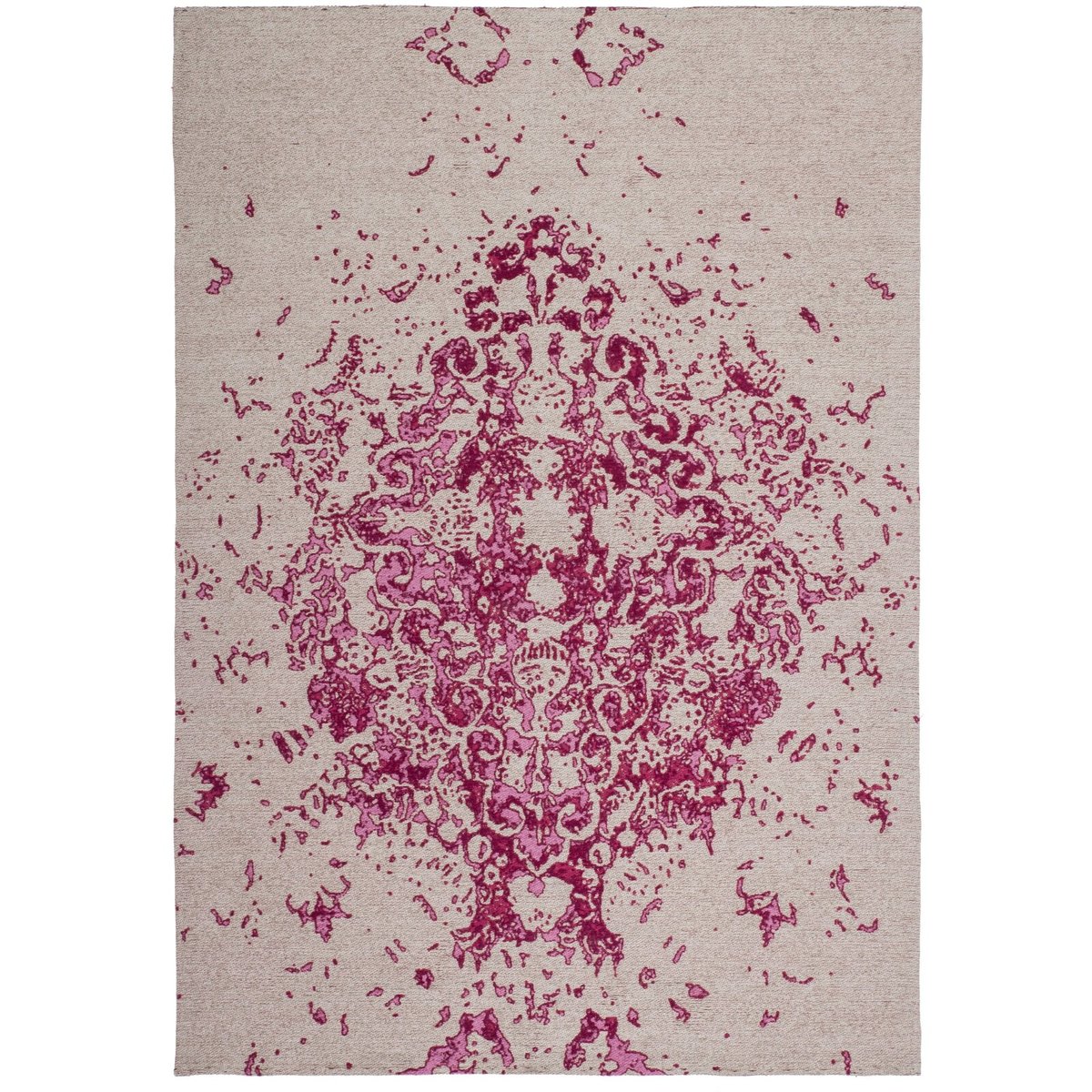 Tapis rectangulaire fait main, BALLERINA blanc, rose, ARTE ESPINA