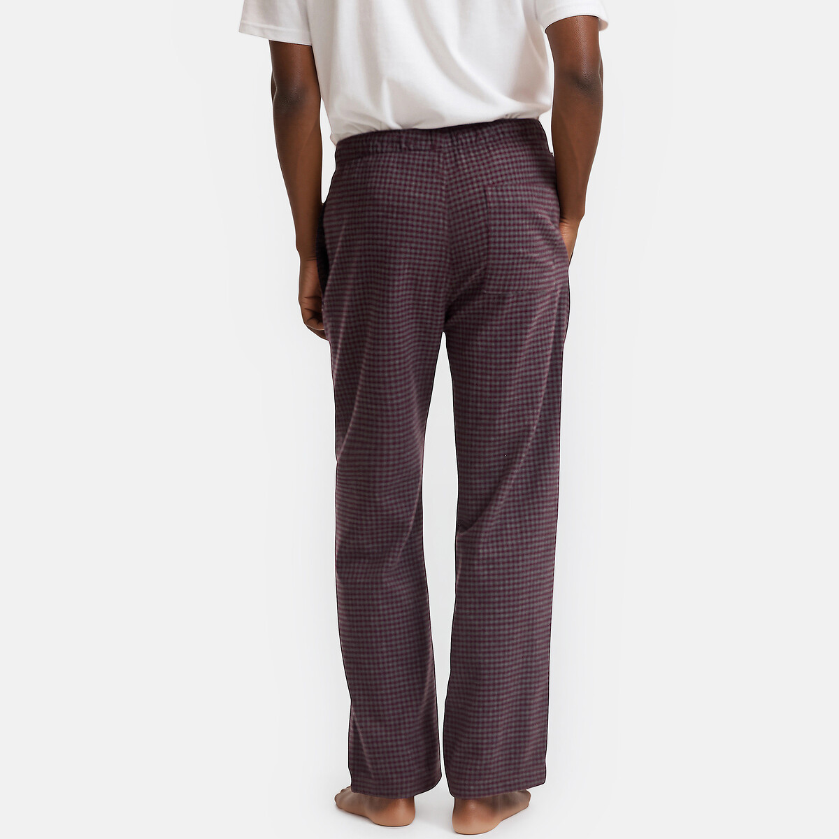 Pantalon de pyjama coton carreaux bordeaux, LA REDOUTE COLLECTIONS