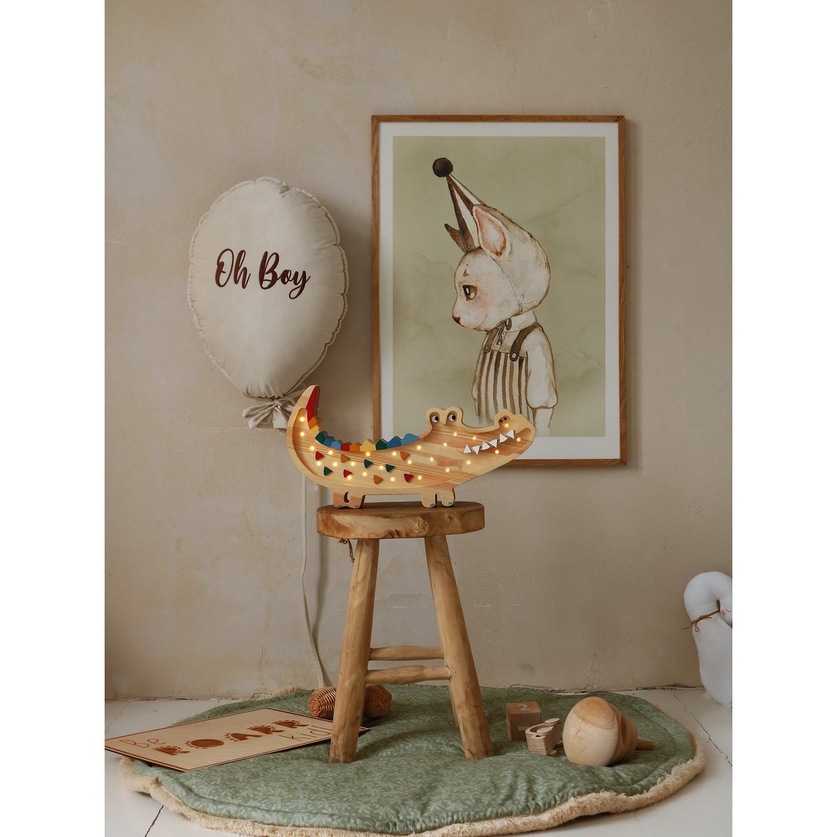Lampe Veilleuse Crocodile beige, LITTLE LIGHTS