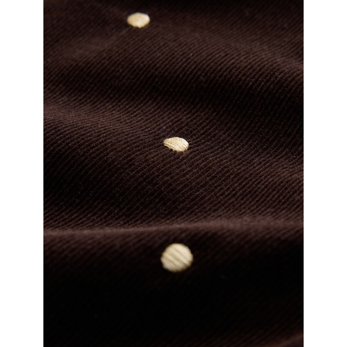 Robe courte velours côtelé à col en v nouer tache brun chocolat/dorée, NEXT