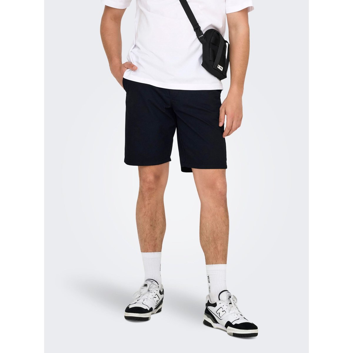 Short Chino noire - black, ONLY & SONS