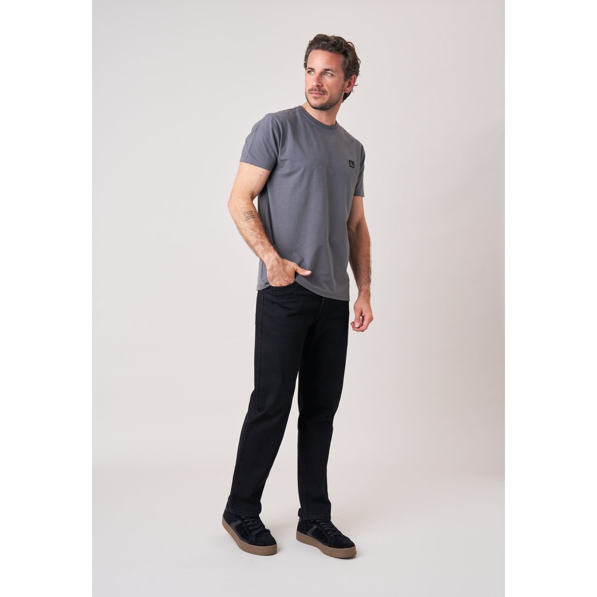 T-shirt homme en coton COASUN gris foncé, DEELUXE