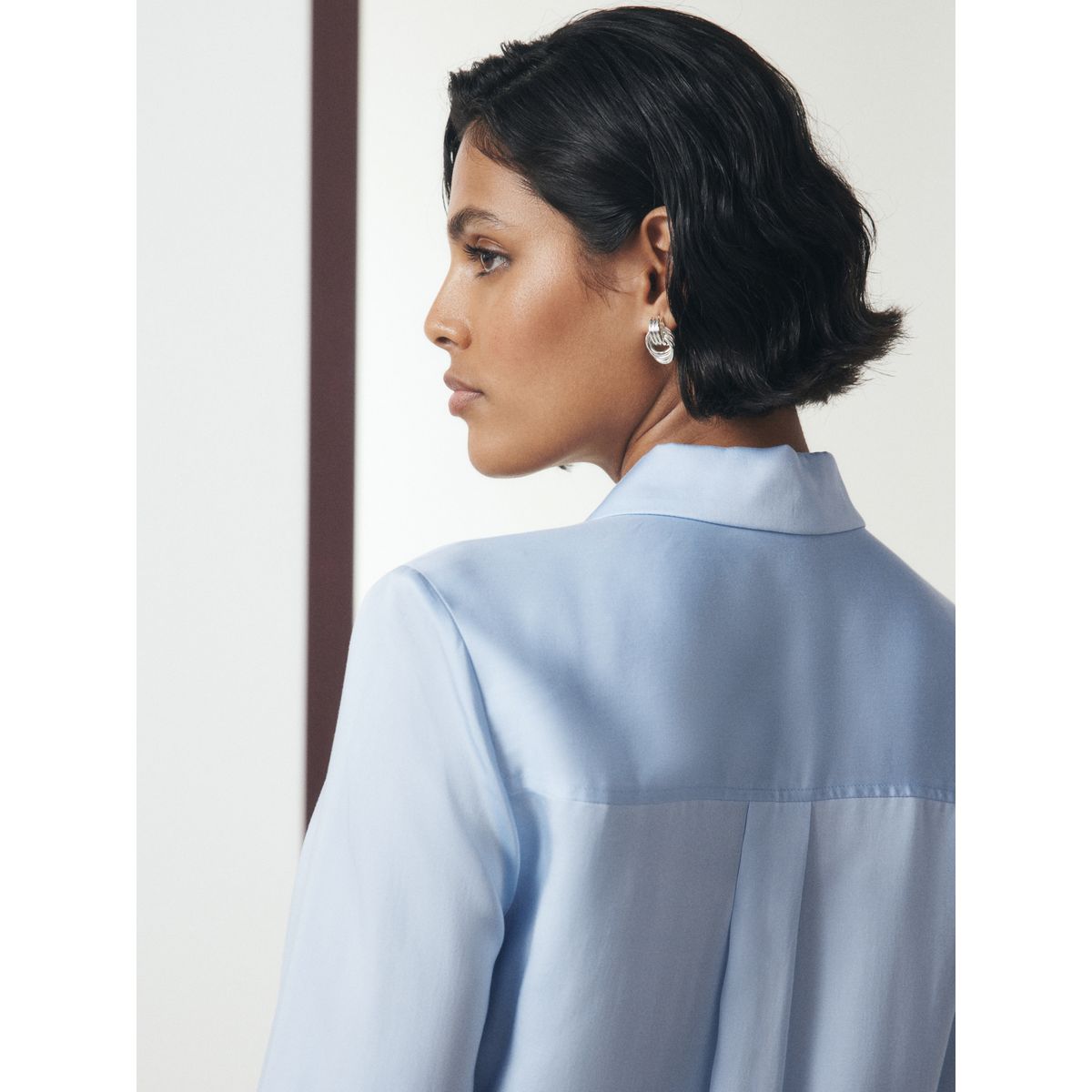 Chemise à manches longues avec col revers bleu, NEXT