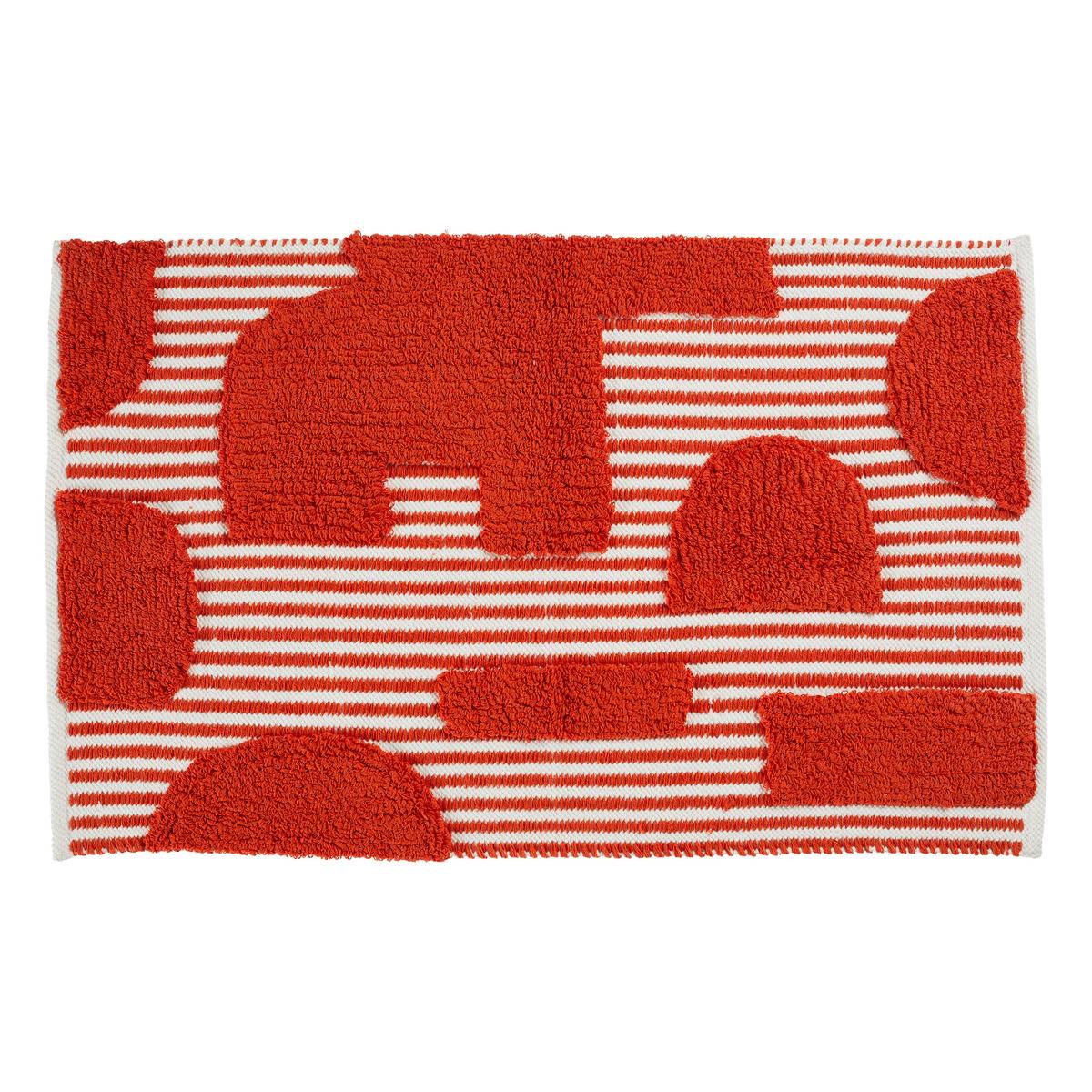 Tapis coton tufté 60x90cm POPPY orange, ATMOSPHERA