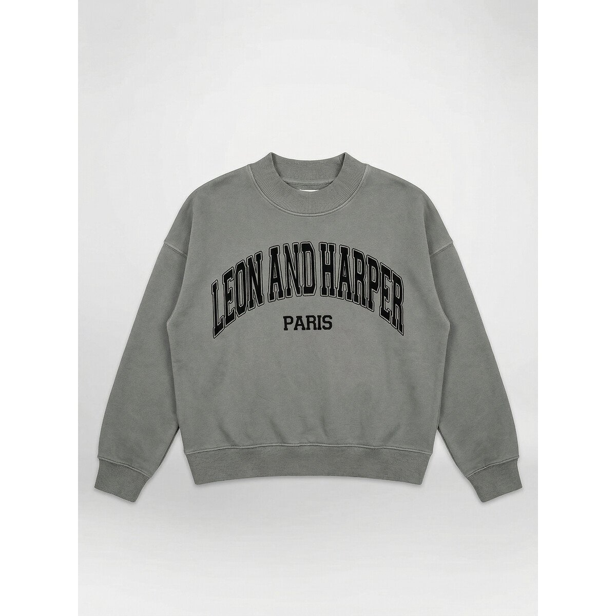 Sweatshirt STEFI mit Rundhalsausschnitt dunkelgrau, LEON & HARPER