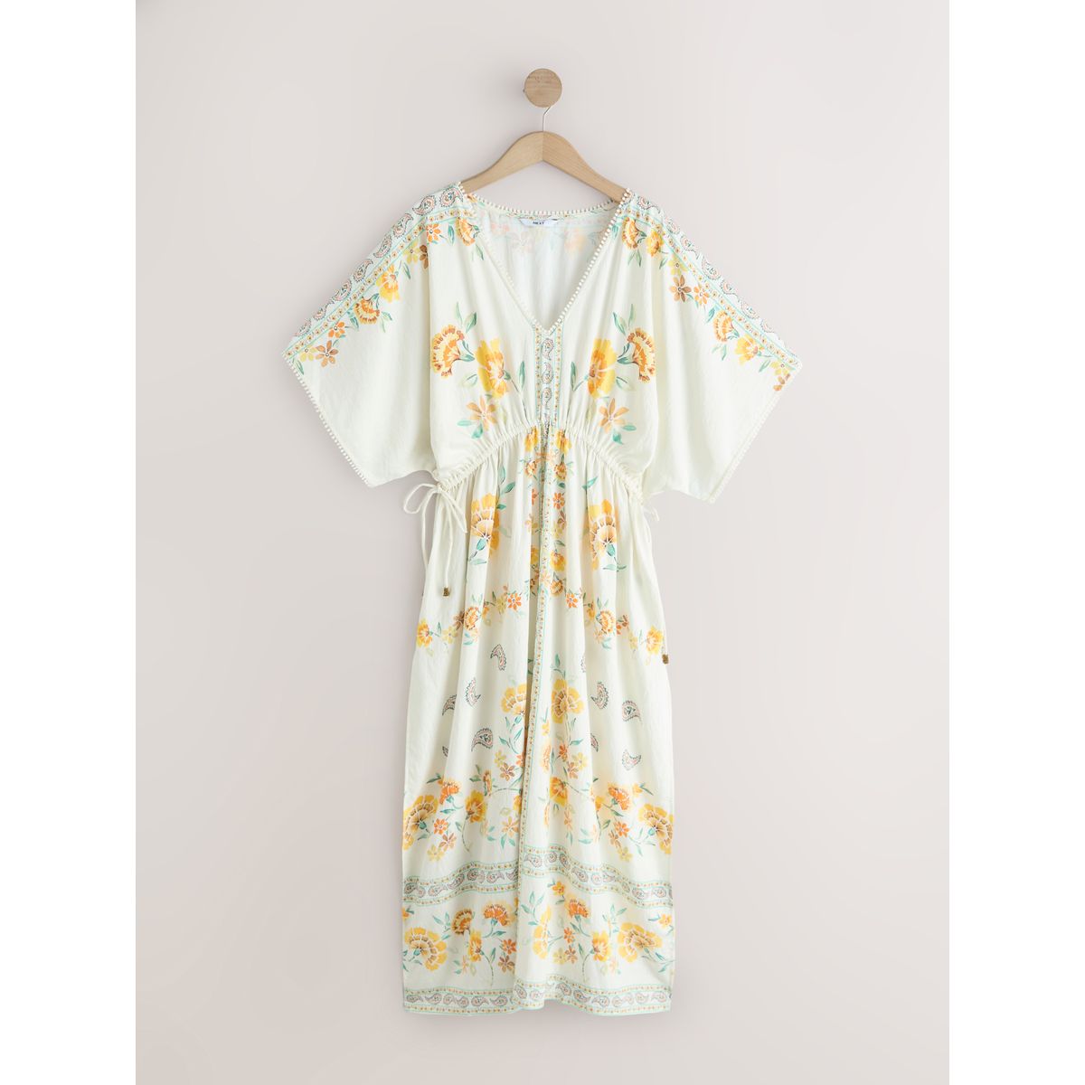 Caftan long à imprimé floral blanc, NEXT