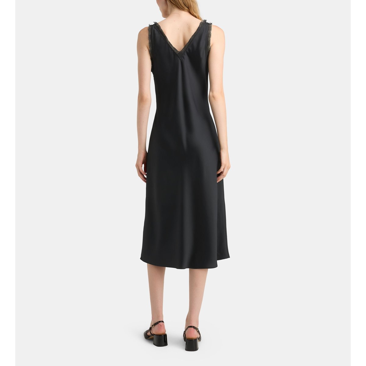 Robe longue bridget f satinée noir, GALERIES LAFAYETTE