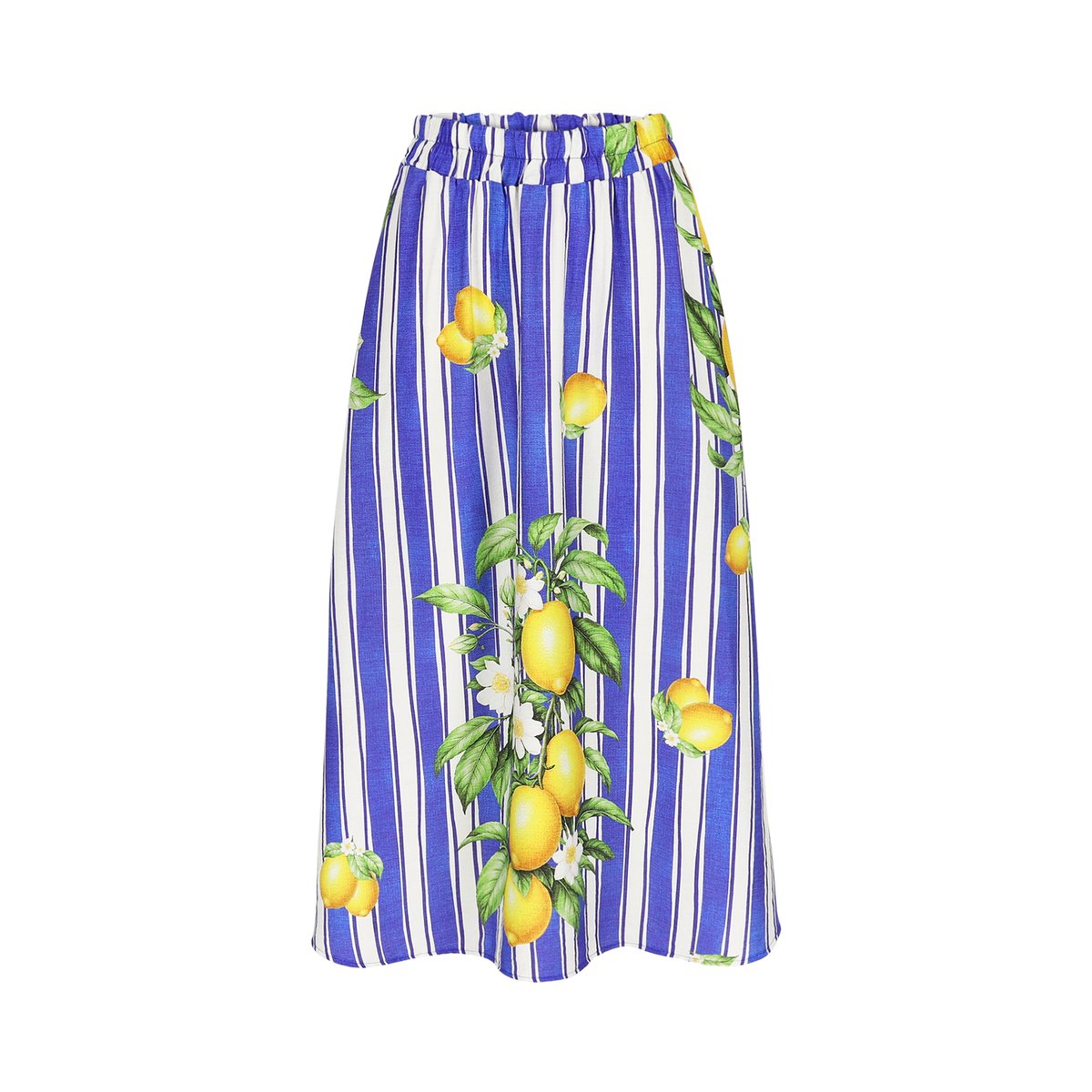 Jupe midi citronnée bleu electrique, LOLALIZA