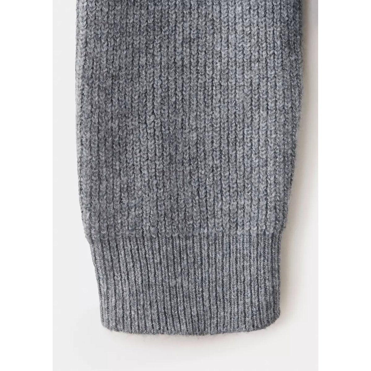Cardigan côtelé fermeture Éclair gris chiné moyen, MANGO TEEN
