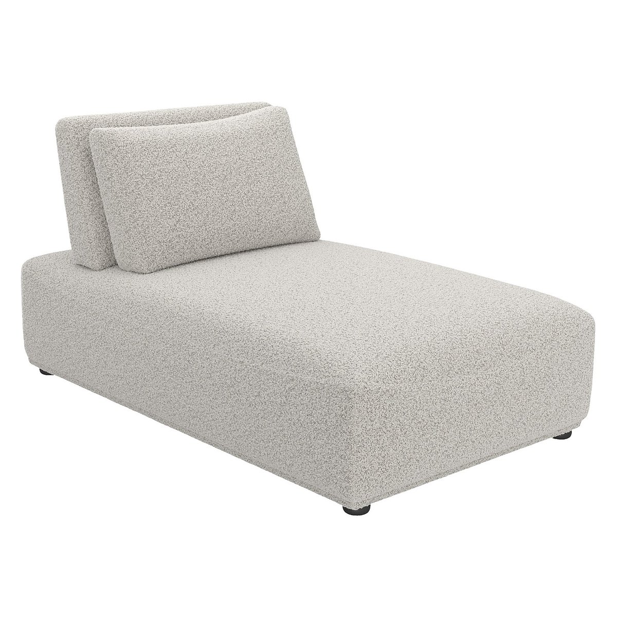 Méridienne fixe polyester RUDOLF gris, HABITAT