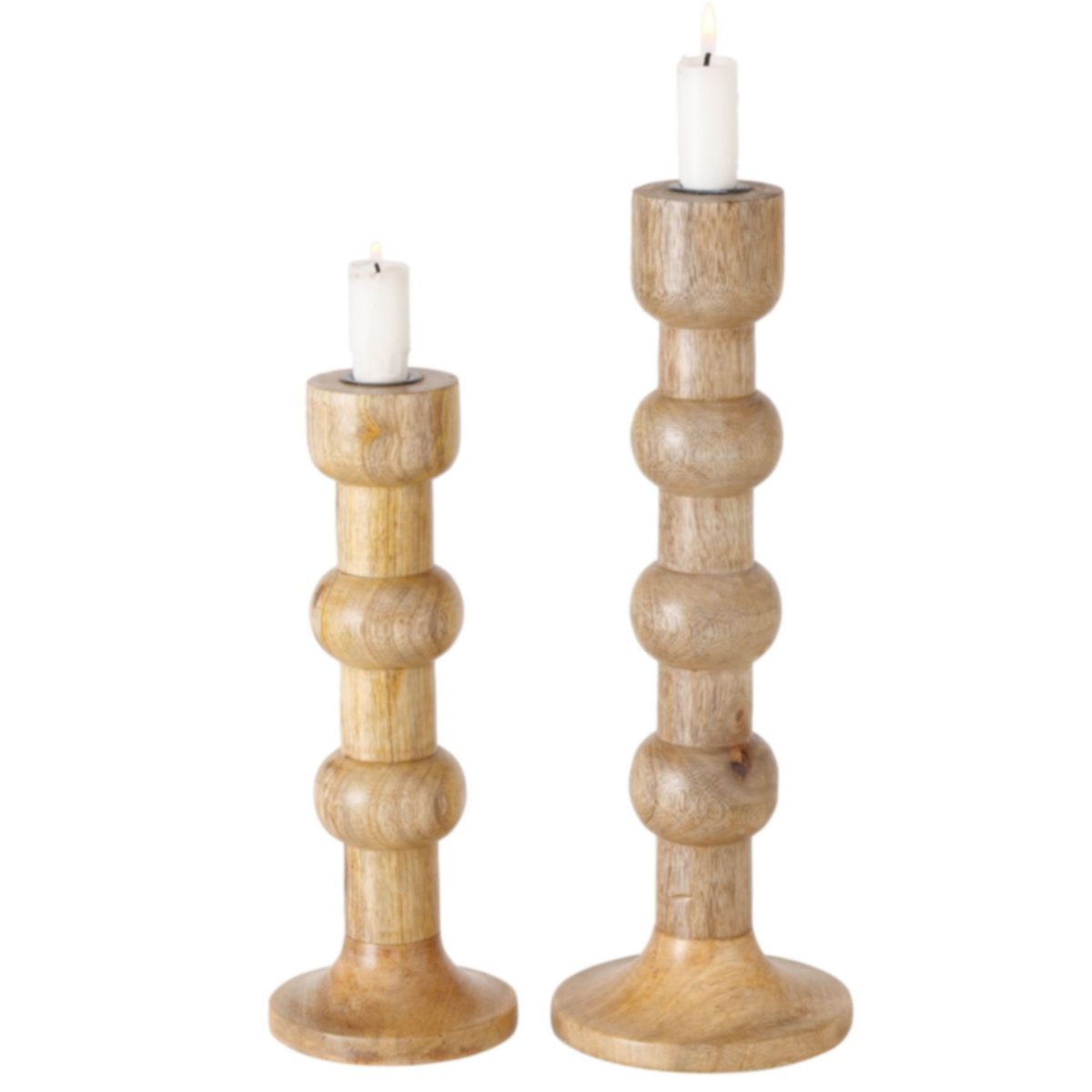 Set de 2 chandeliers en bois de mangue bois, WADIGA