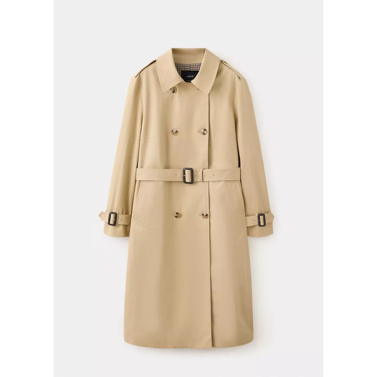 Trench à col chemise avec boucles beige, MANGO