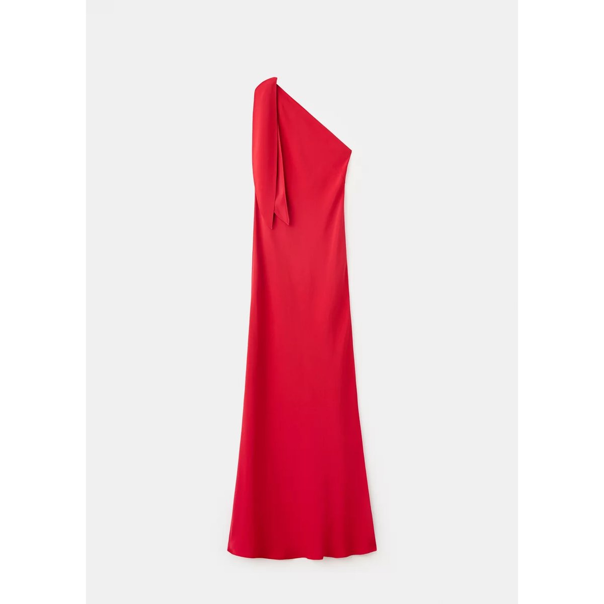 Robe col asymétrique avec détail nœud rouge, MANGO