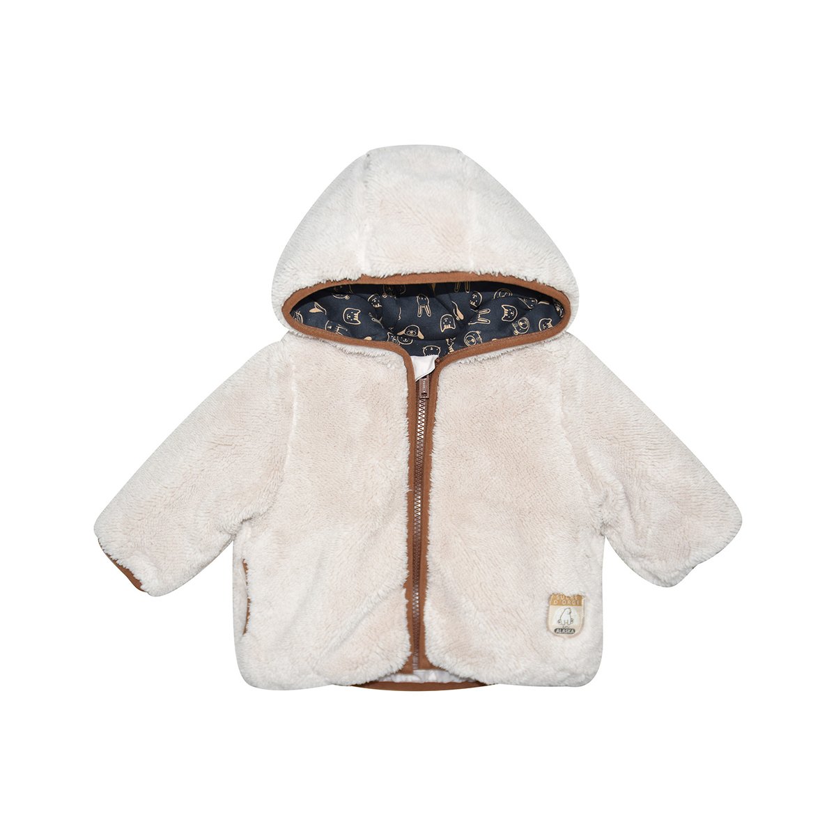 Manteau à capuche parfait sucre d'orge beige, SUCRE D'ORGE