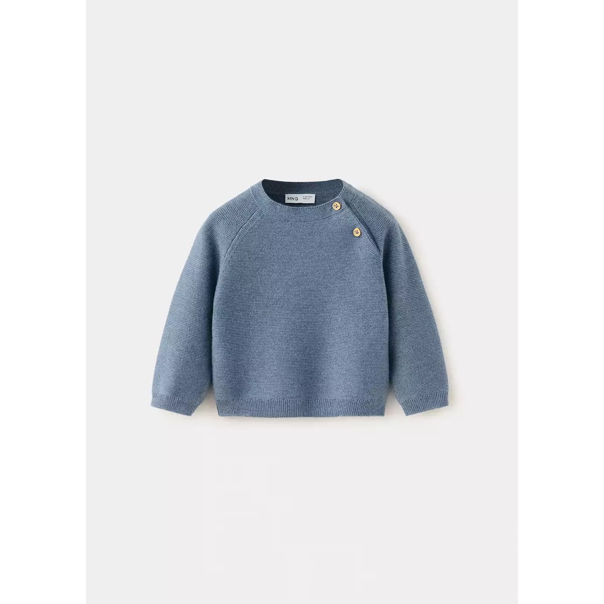 Pull en maille à boutons bleu, MANGO BABY