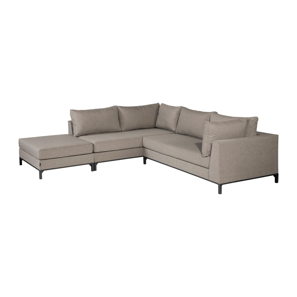 Salon de jardin d'angle droit en aluminium SICILIE taupe gauche, WOOOD
