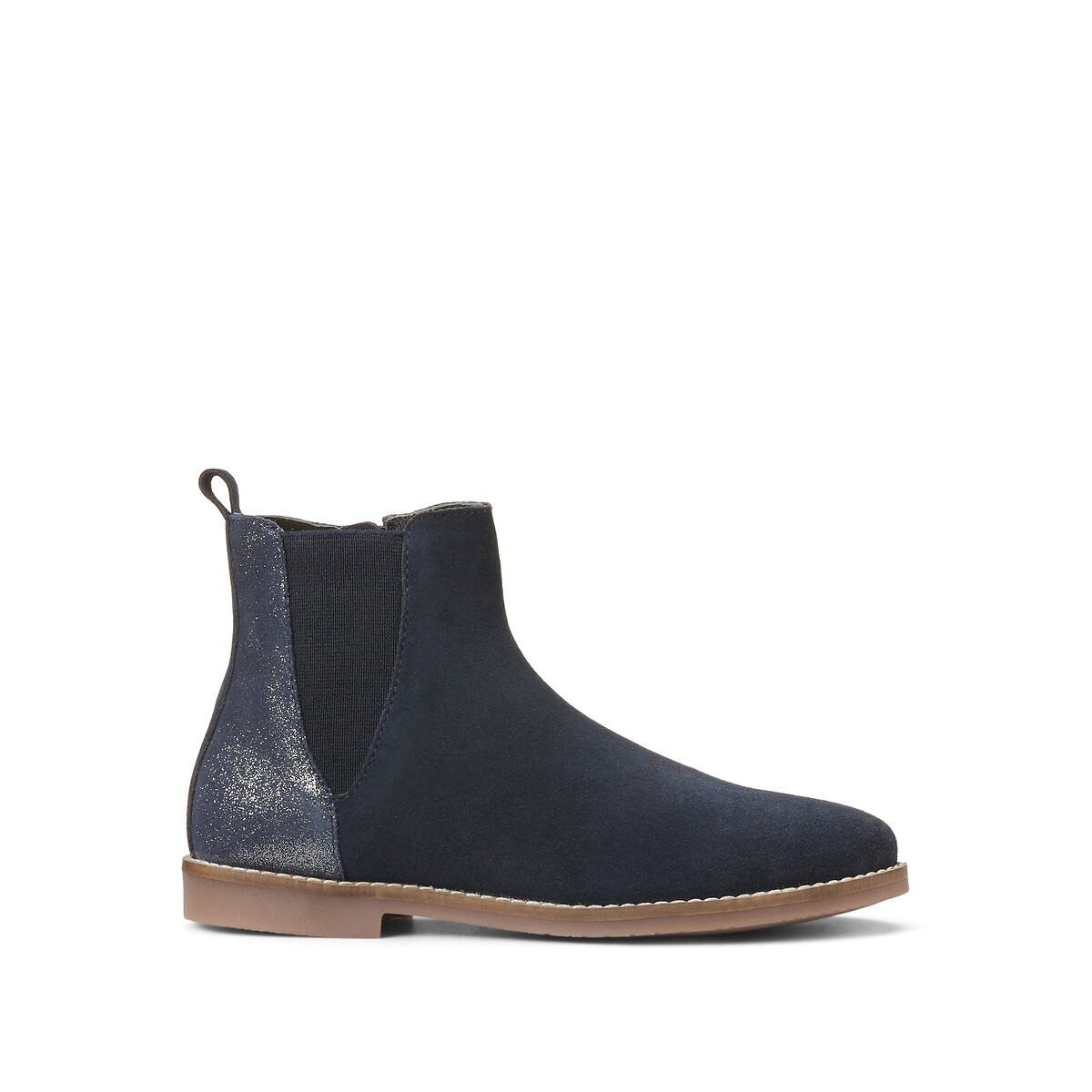 Kids Leather Zip-Up Chelsea Boots navy blue, LA REDOUTE COLLECTIONS