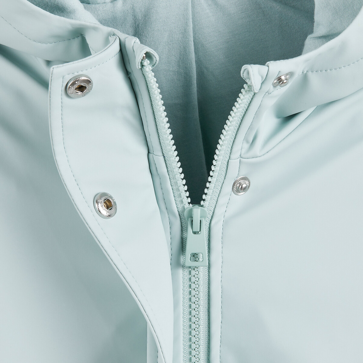 Hooded Waxed Jacket with Lining blue, LA REDOUTE COLLECTIONS