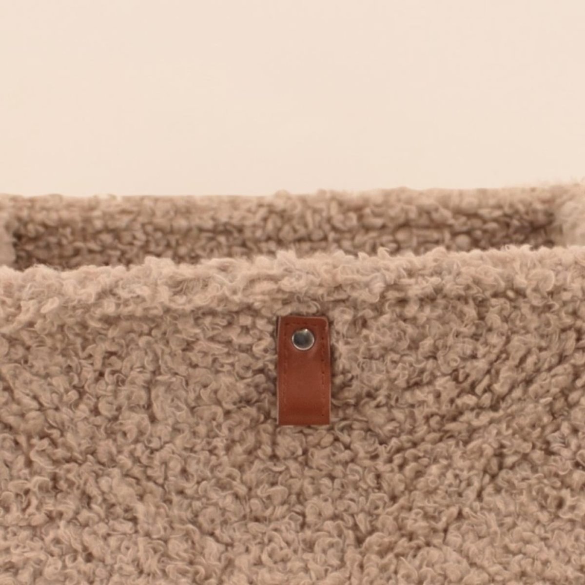 Cube de rangement bouclette taupe 31x31cm taupe, ORNAMI
