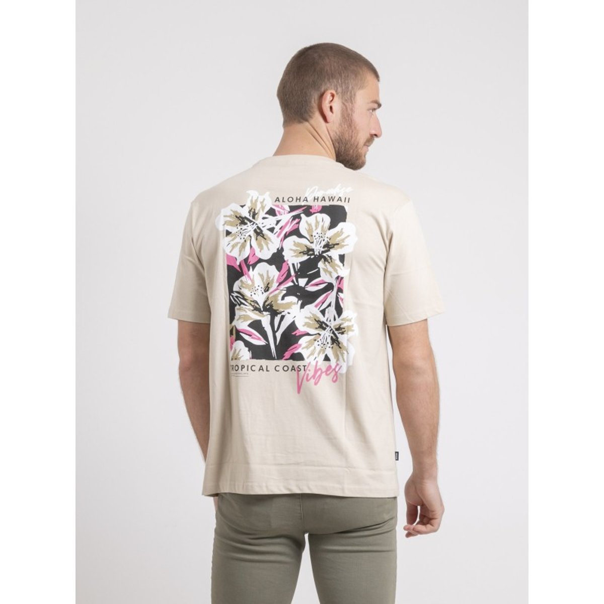 T-shirt Col Rond Oversize Pur Coton Nofenix beige, RITCHIE