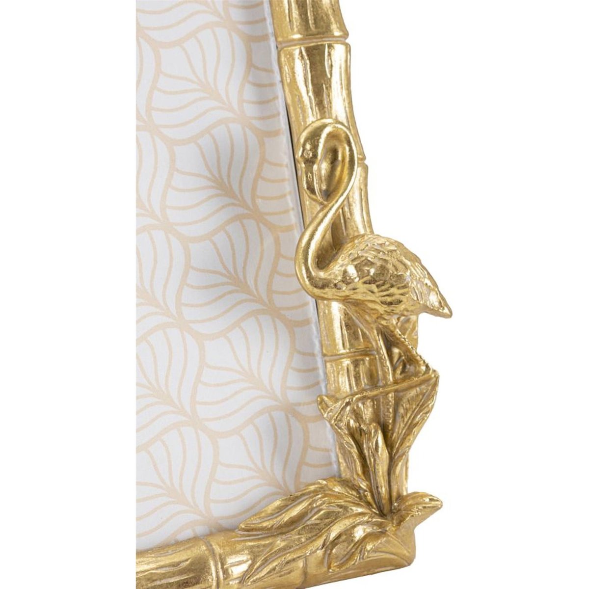 Cadre photo flamant effet bambou GLAM doré, RECOLLECTION