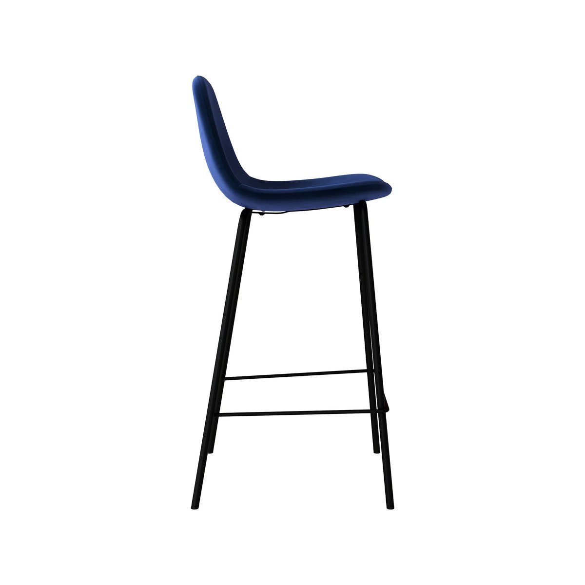 Lot de 2 chaises pour îlot central 65 cm en velours - HENRIK bleu foncé, MAISON PAVANE