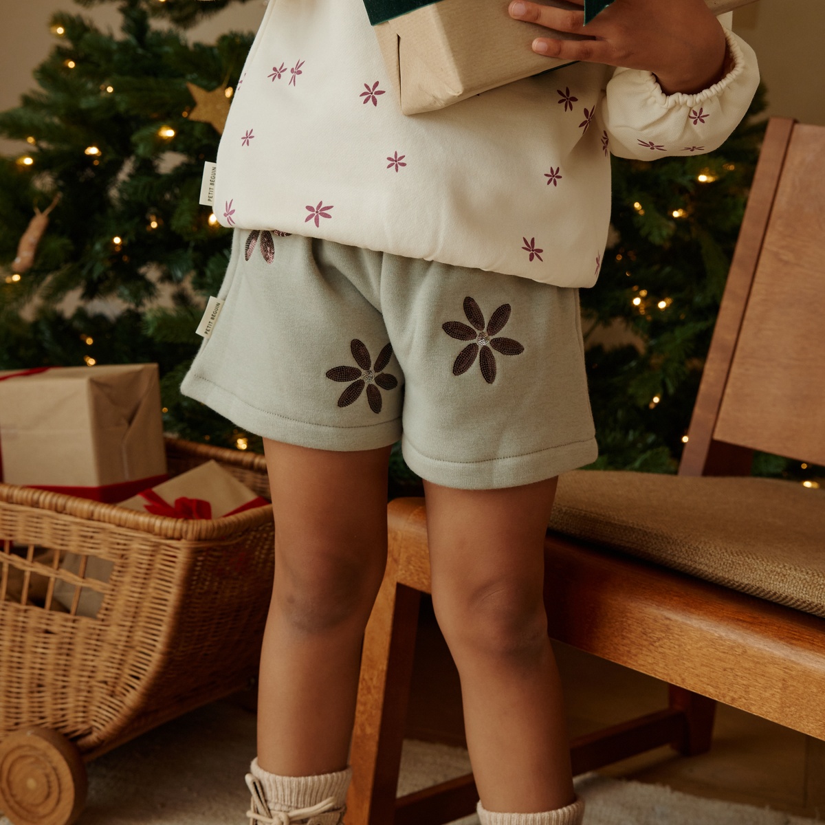 Short enfant en molleton Misti vert, PETIT BEGUIN