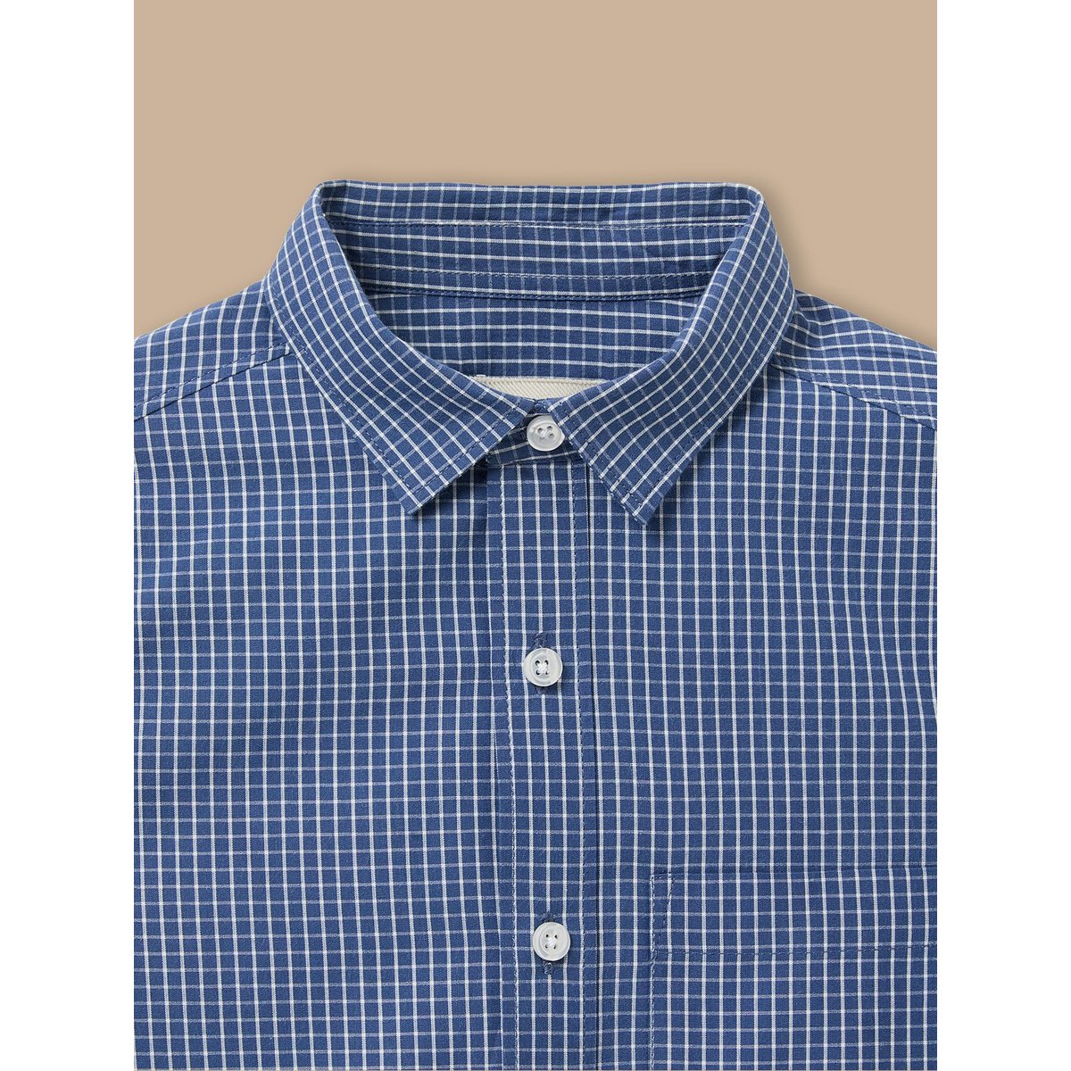 Chemise à carreaux carreaux bleu denim, CYRILLUS
