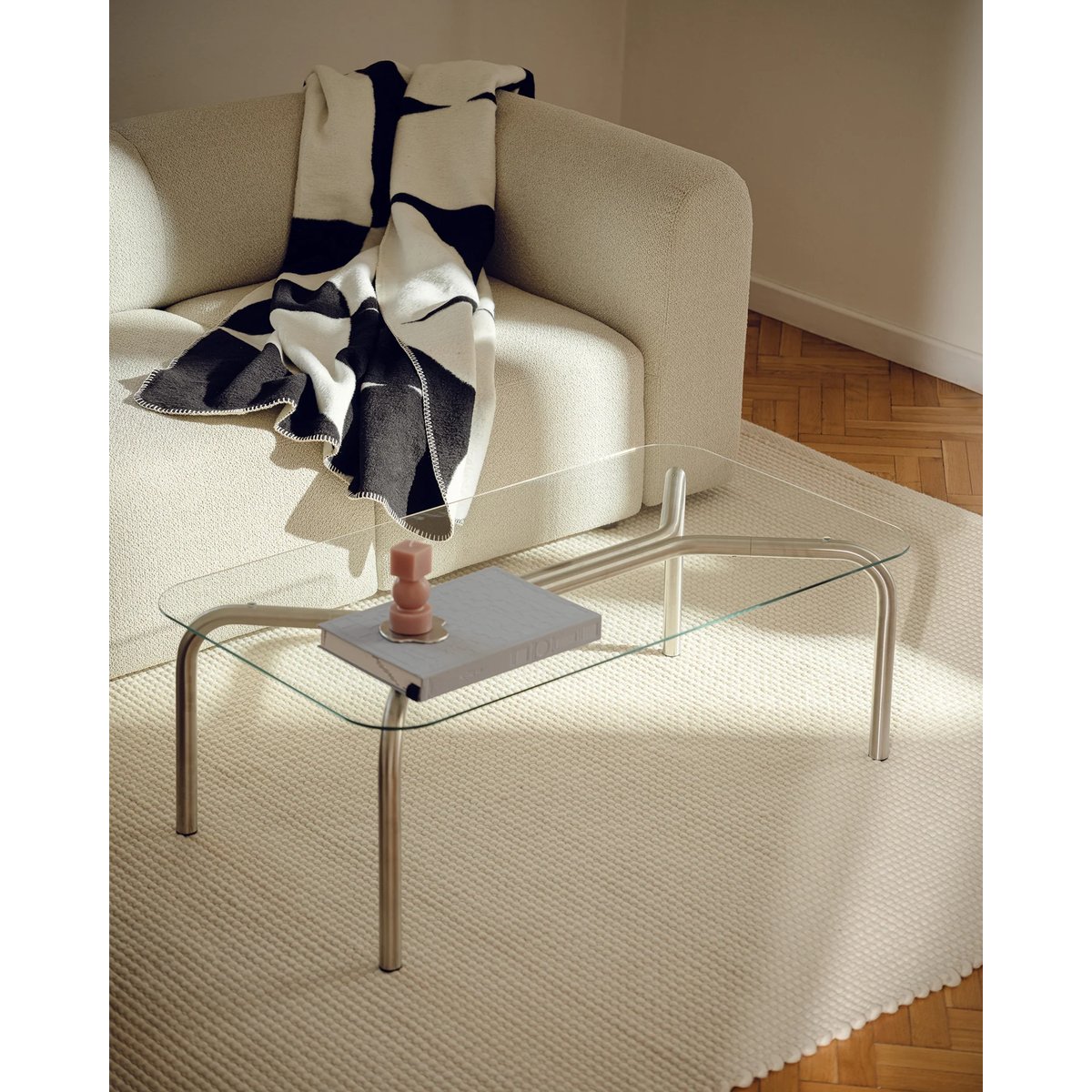 Table basse UKU 110x60 steel & glass, NOO.MA