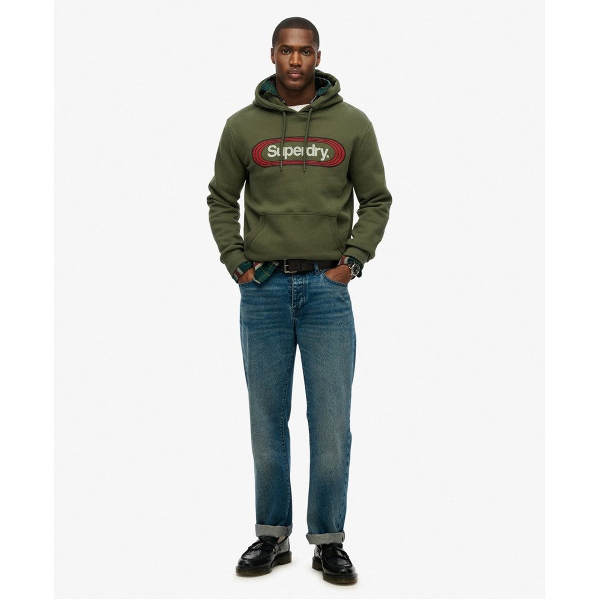 Sweat à capuche Vintage Trade Tab kaki, SUPERDRY