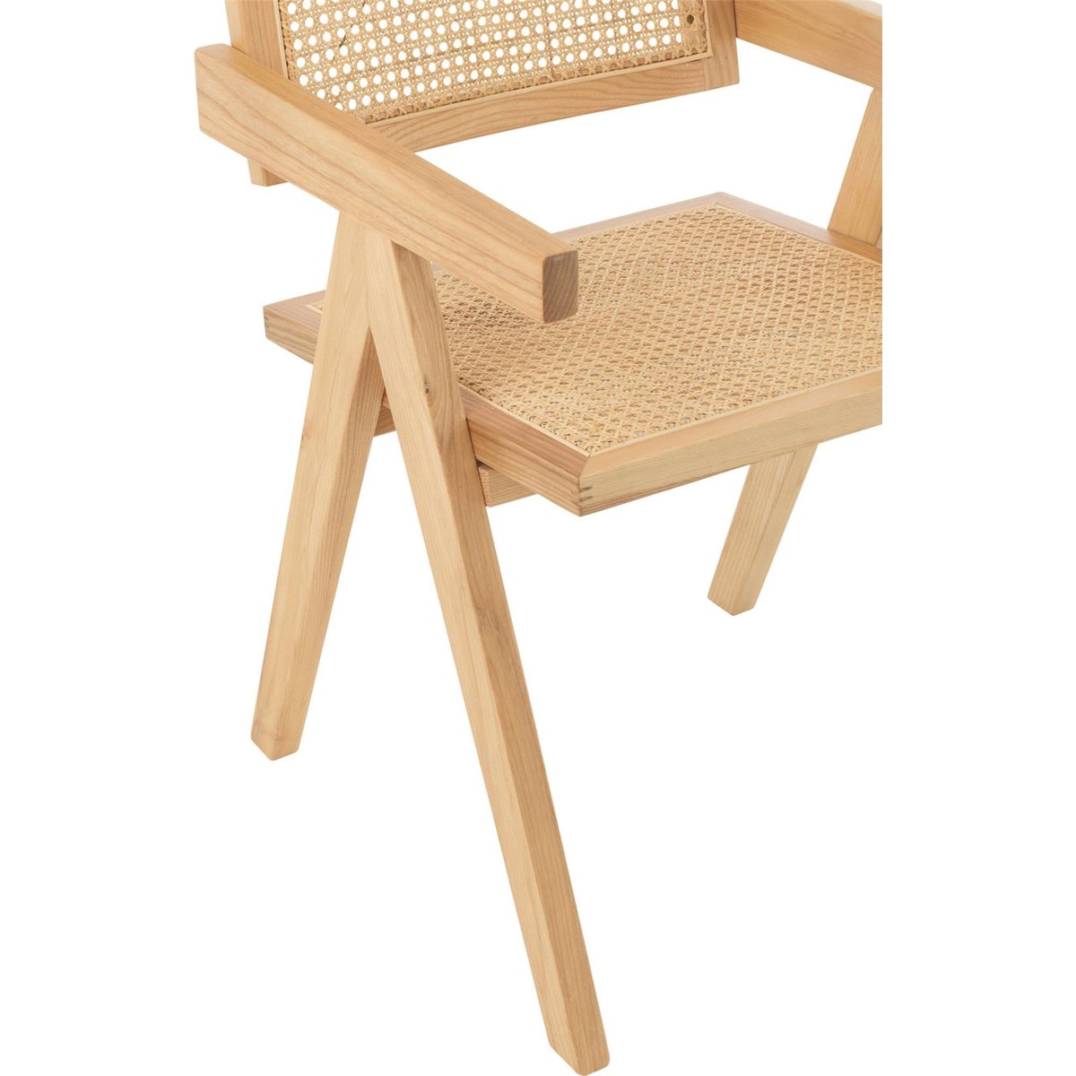Chaise en bois de frêne et rotin tressé naturel, RECOLLECTION