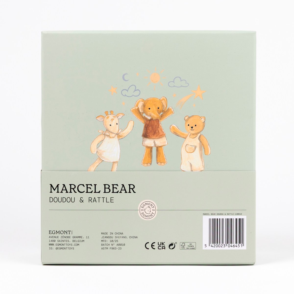 Coffret cadeau doudou et hochet Ours beige, EGMONT TOYS