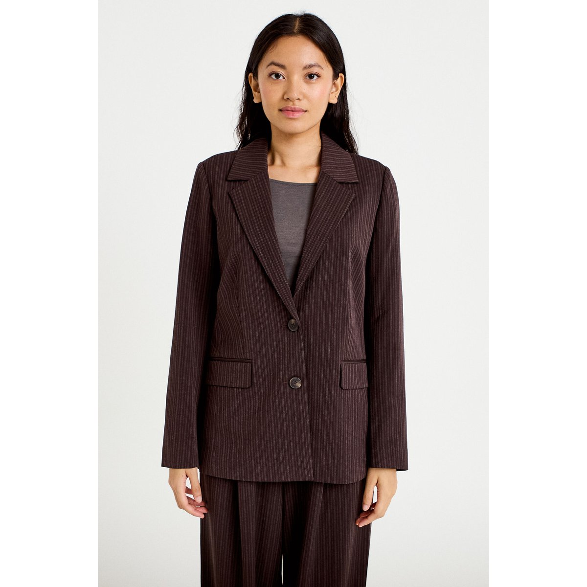 Blazer col classique manches longues marron, CACHE CACHE