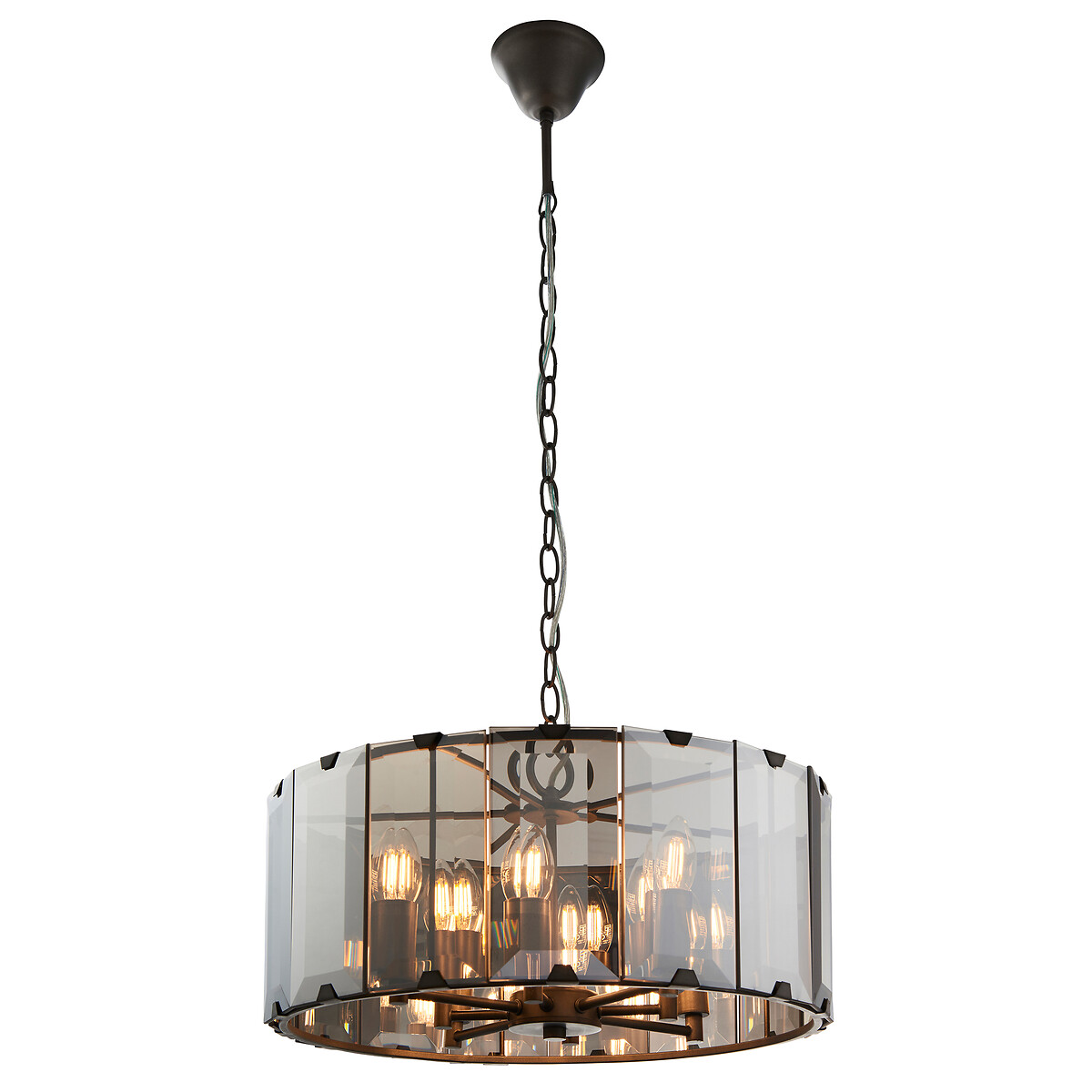 Clifton 8-Light Bevelled Glass Pendant Light grey, ÉDITÉ