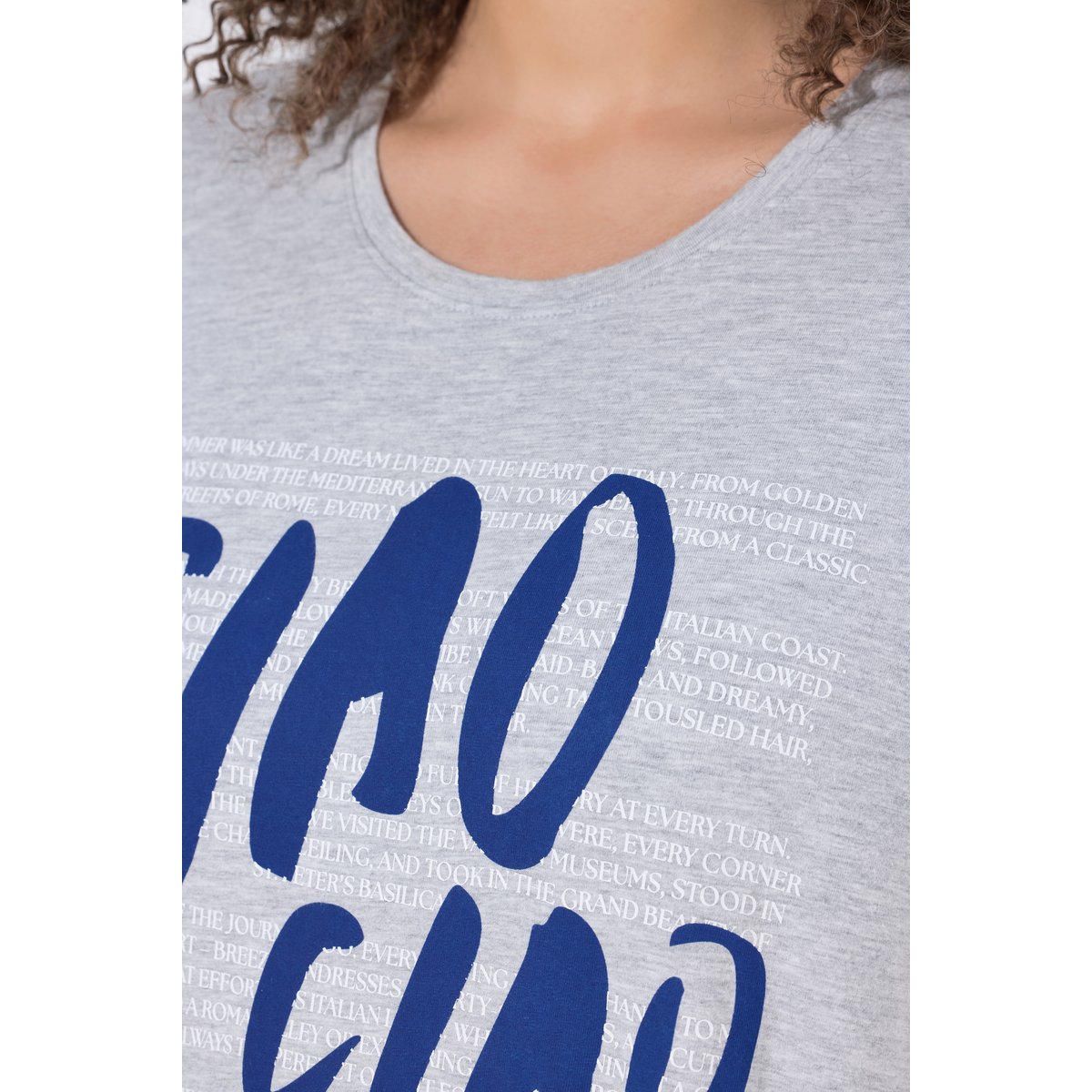 T-shirt Ciao Ciao gris clair chiné, ULLA POPKEN