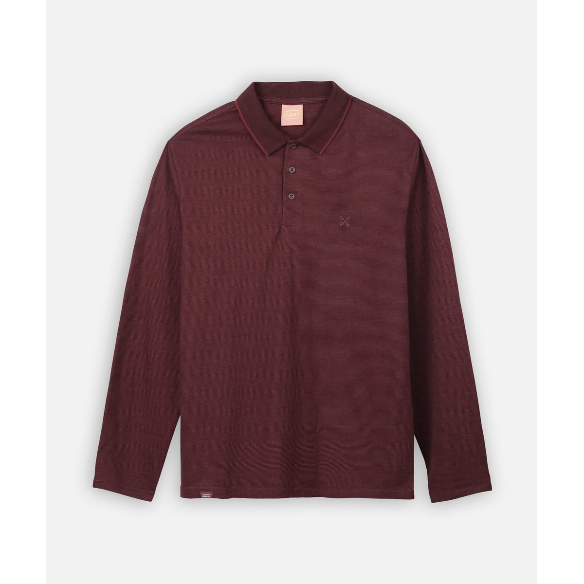 Polo manches longues texture NAVAL plum, OXBOW