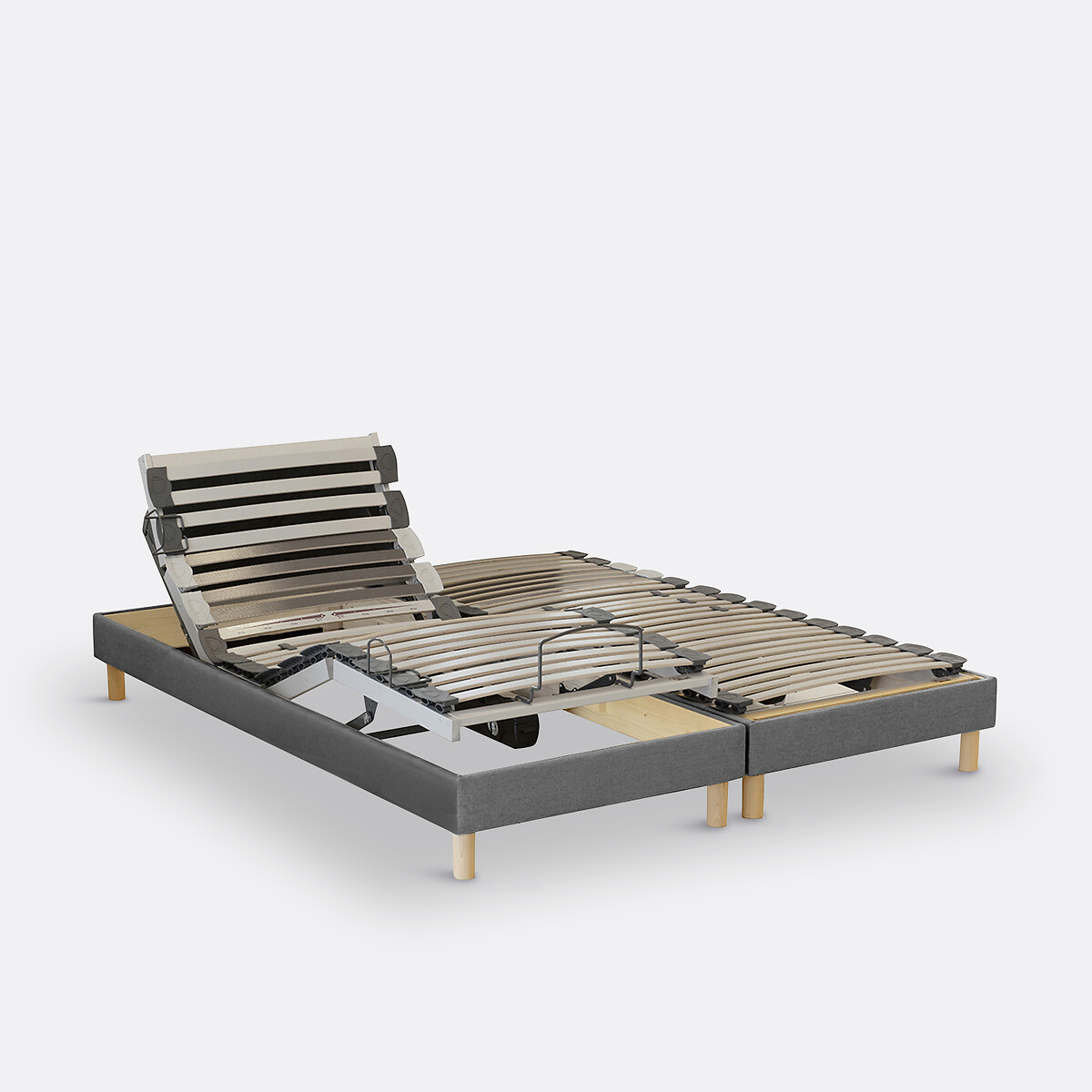 Lit électrique à latte revêtement tissu gris, LA REDOUTE INTERIEURS