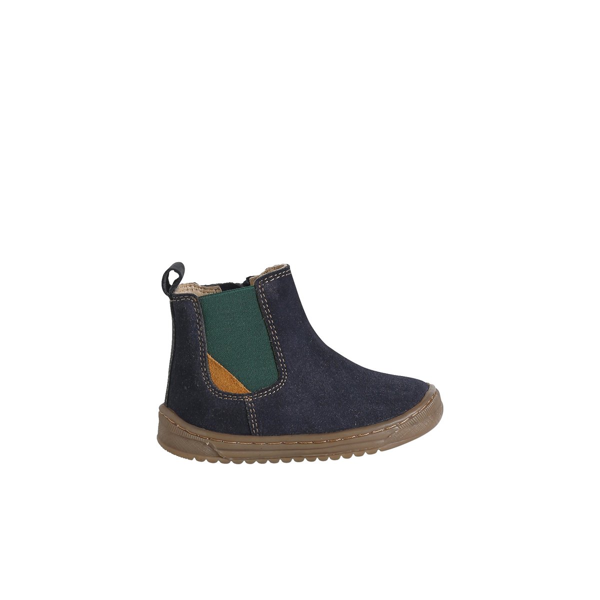 Chaussures premiers pas boots cuir marine, VERTBAUDET