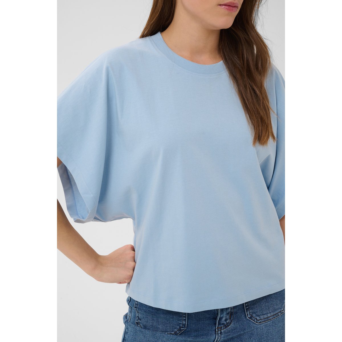 T-shirt bleu blue fog, KAFFE