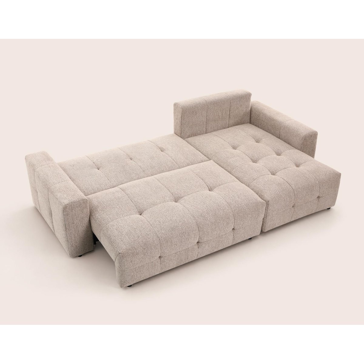Canapé d'angle réversible 4 places convertible, CARMEN beige, BEST MOBILIER
